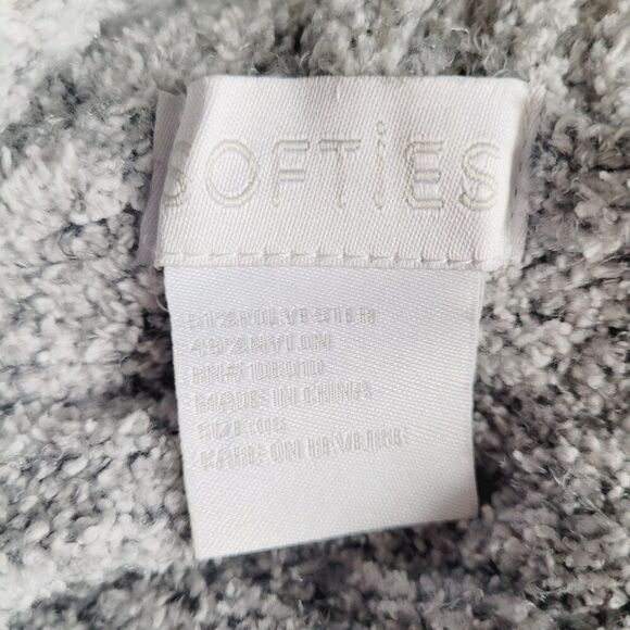 Softies Solid Rib Marshmallow Shawl Gray Open Front Cardigan Sweater One Size - Picture 3 of 6